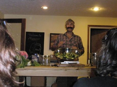 Sandor making sauerkraut...